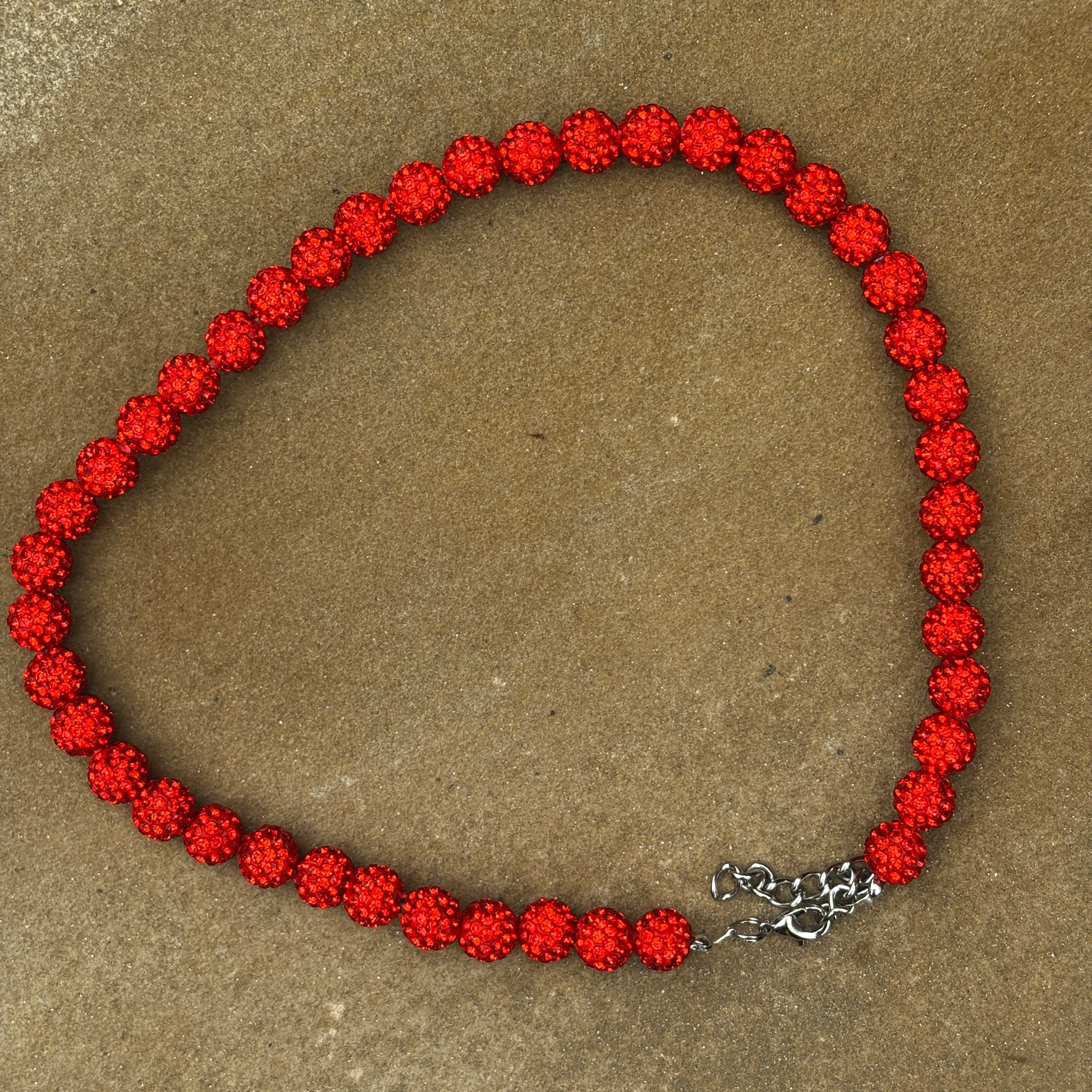 Orange Rhinestone Neckless EARTHLYBEADS ®