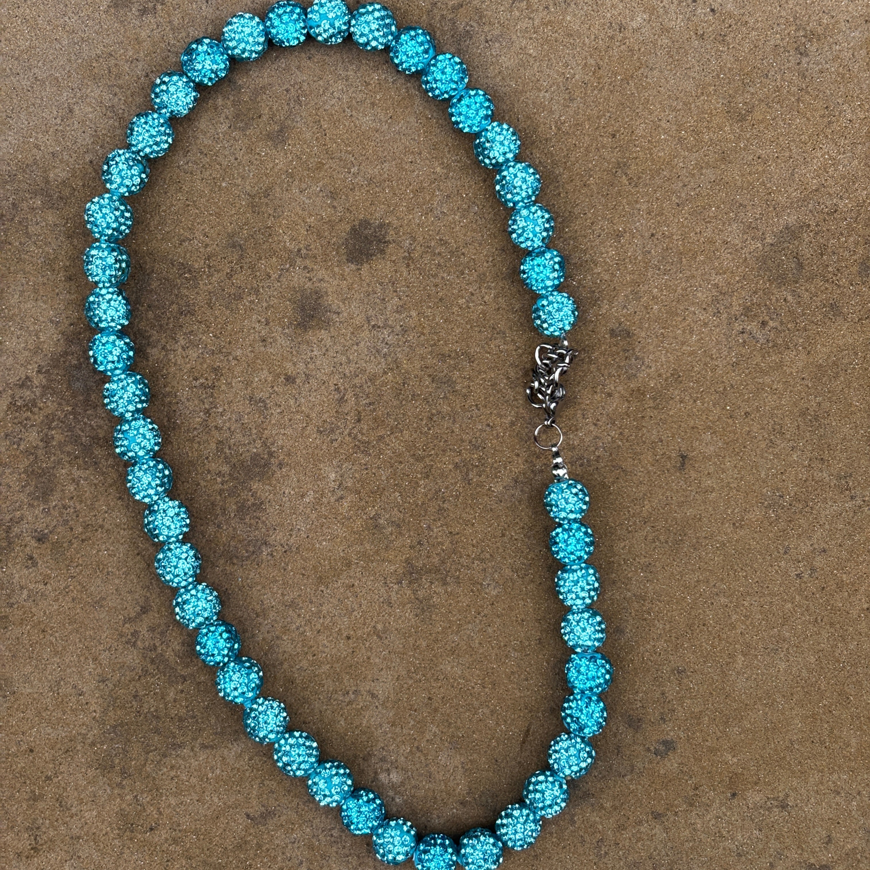 Baby Blue Rhinestone Neckless EARTHLYBEADS ®