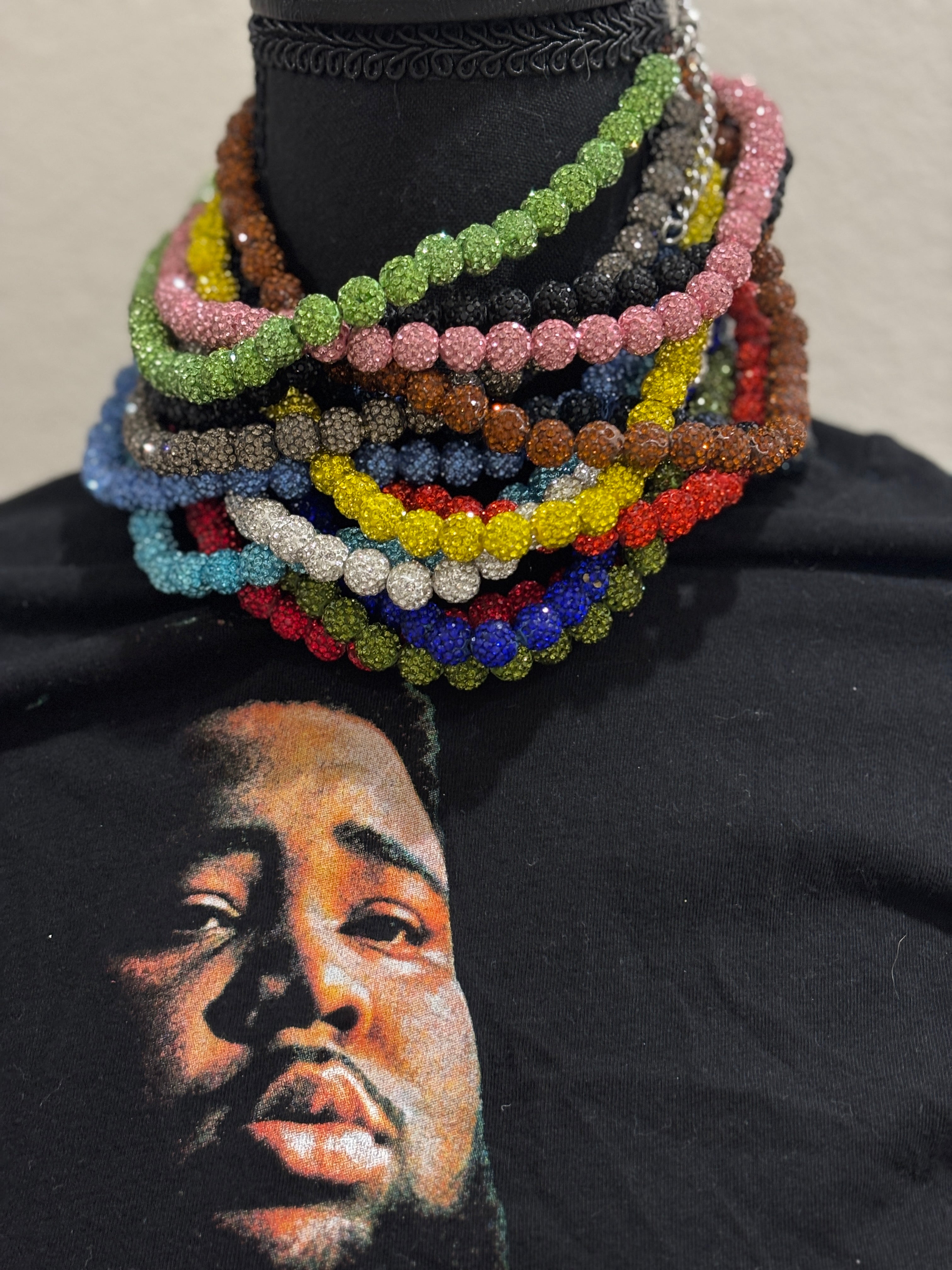 RHINESTONE-NECKLESS EARTHLY BEADS