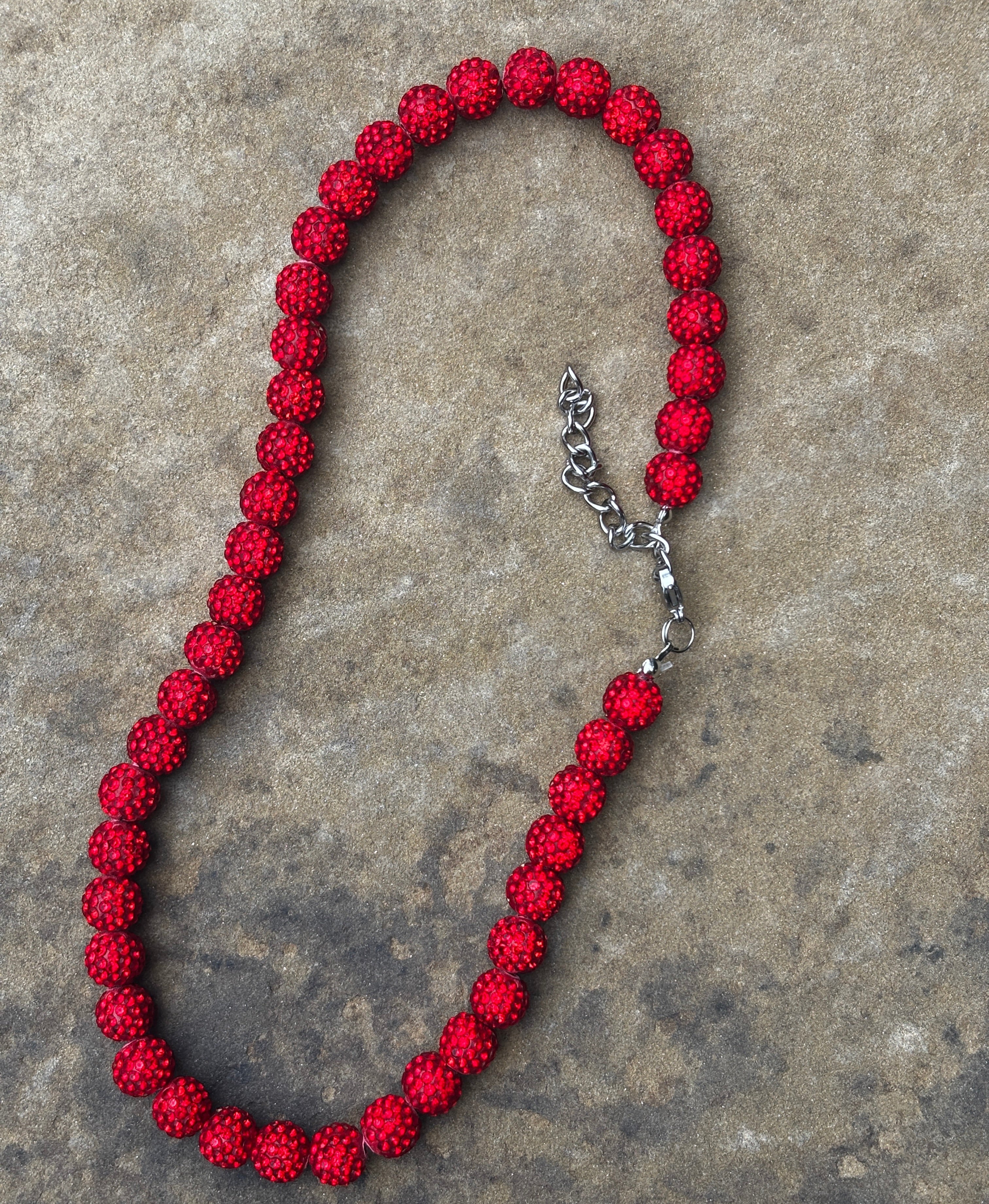 Red Rhinestone Neckless EARTHLYBEADS ®