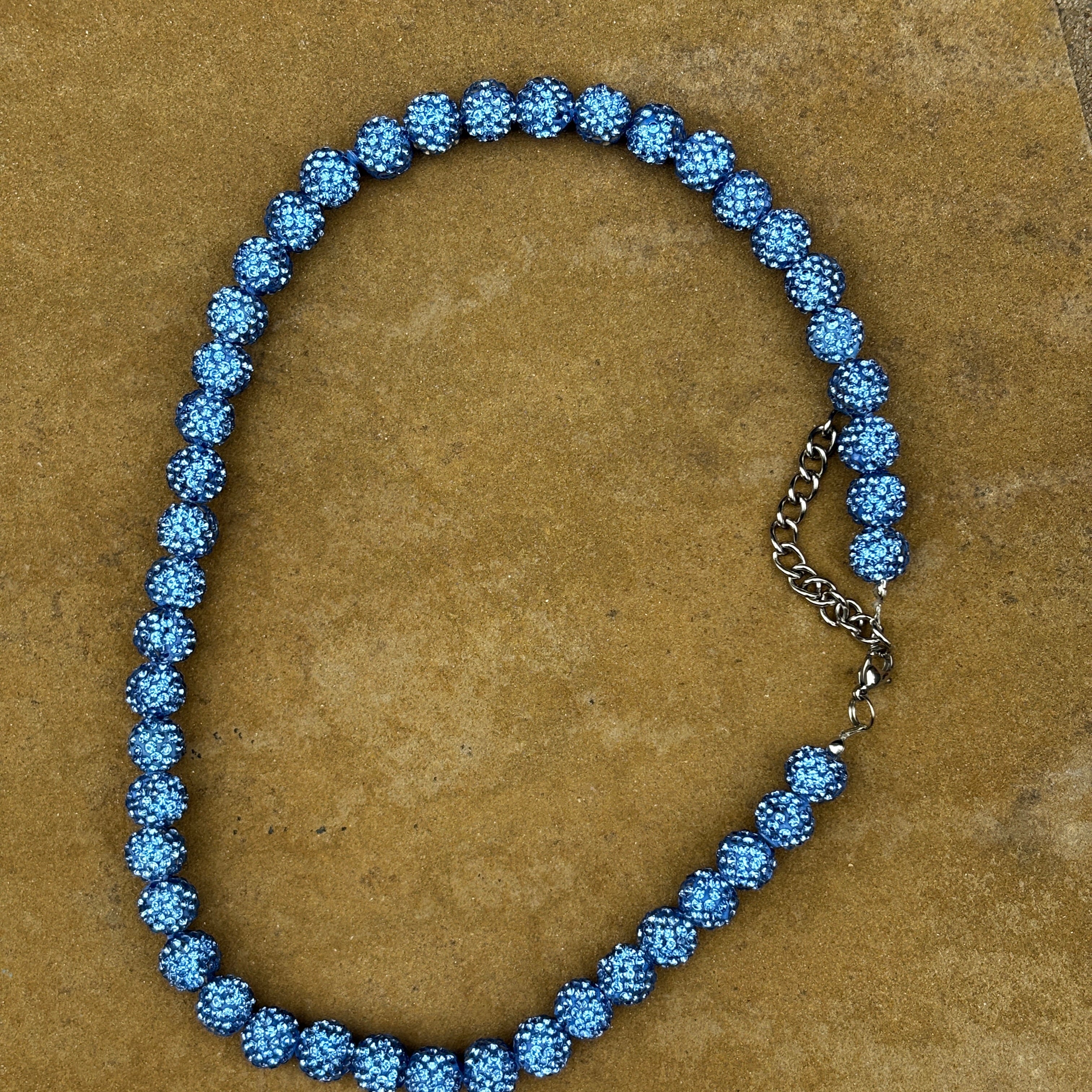 Light Blue Rhinestone Neckless EARTHLY BEADS ®