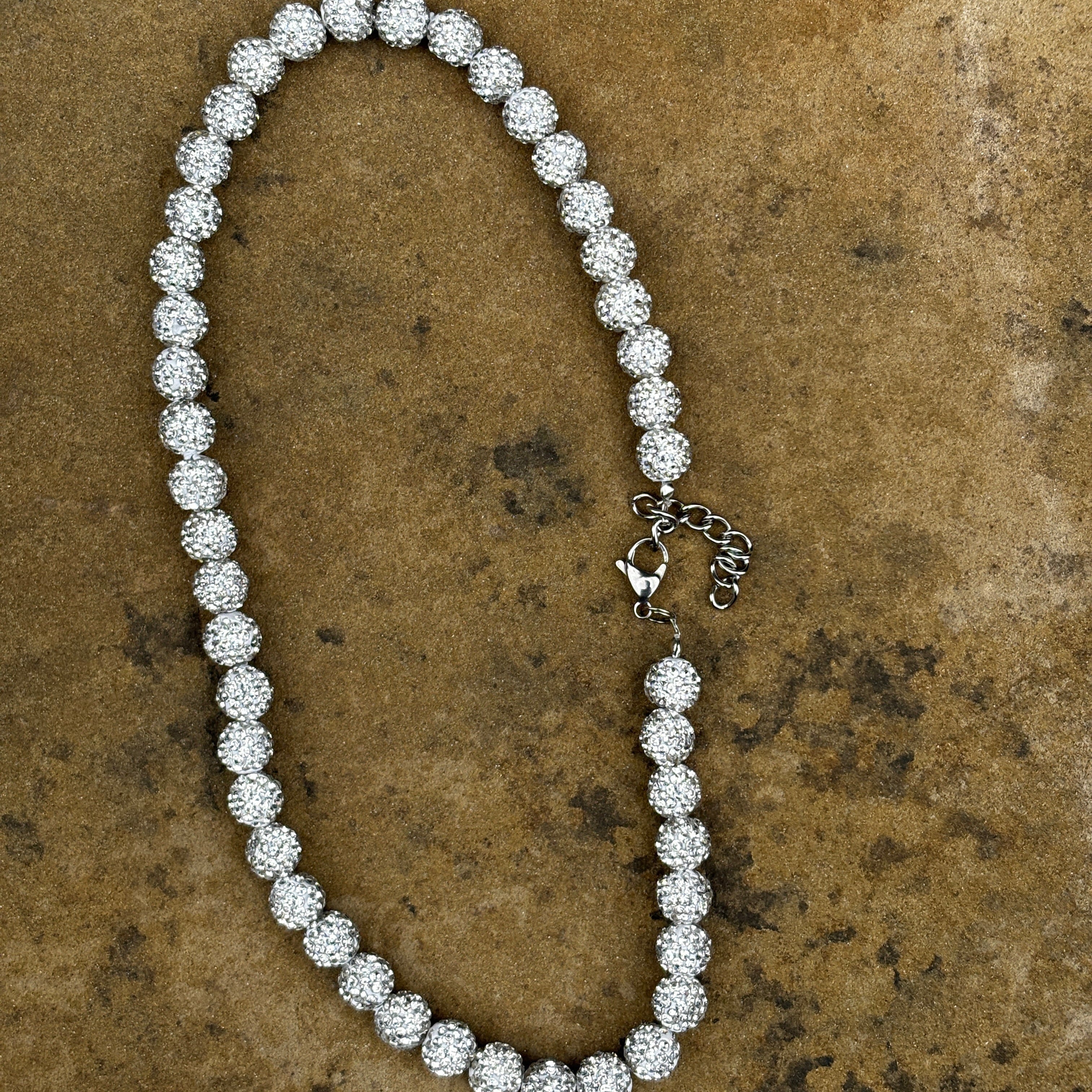 White Rhinestone Neckless EARTHLYBEADS ®